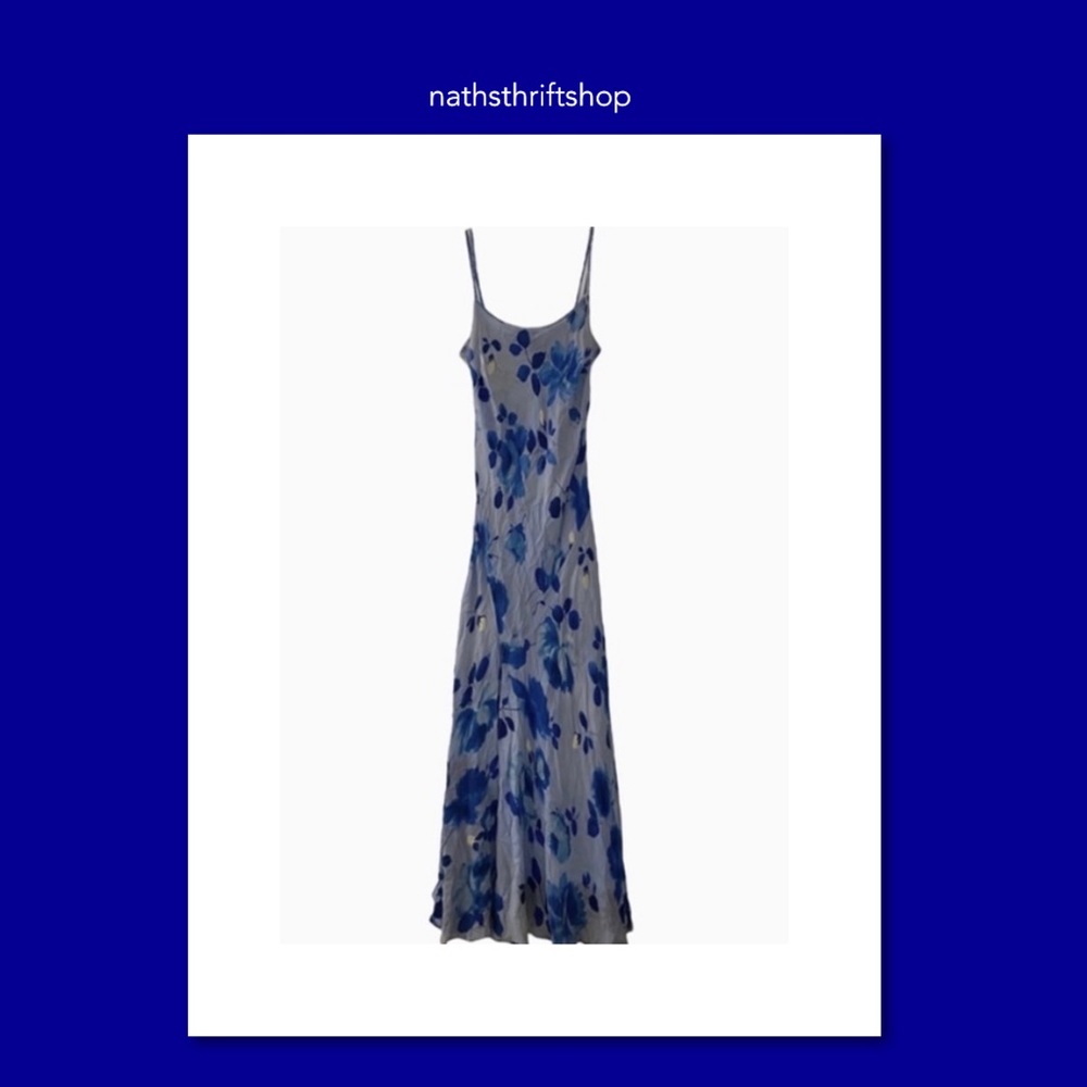 Blue Floral Slip Dress - Women